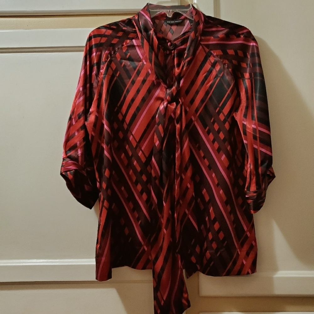 New York & Company Women's Front Tie Blouse